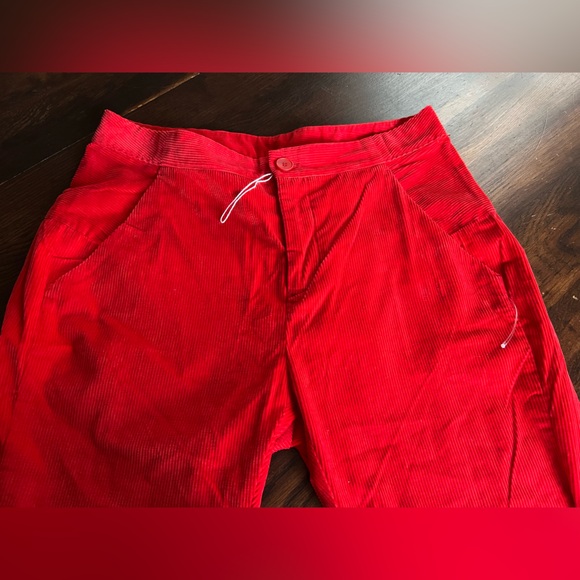 MM6 Maison Martin Margiela Corduroy Pants Women’s 42 /30x31.5 Red Designer NWT - Picture 4 of 12